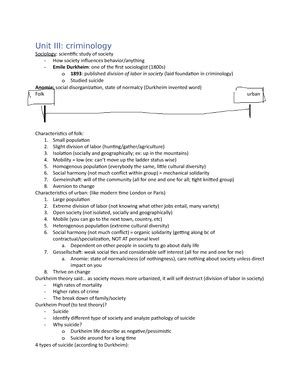 Criminology Study Guide