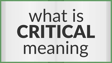 critical meaning