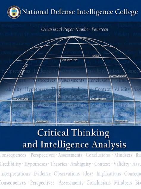 Critical Thinking And Intelligence Analysis Csir Occasional Paper Number Fourteen