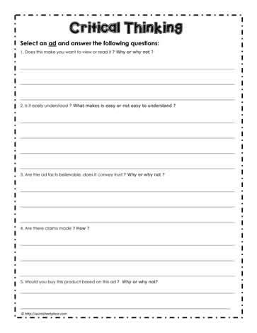Critical Thinking Worksheet 4th Grade Web Kk Host Critical Thinking Worksheet - Critical Thinking Worksheet