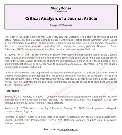Full Download Critical Analysis Of Journal Article 