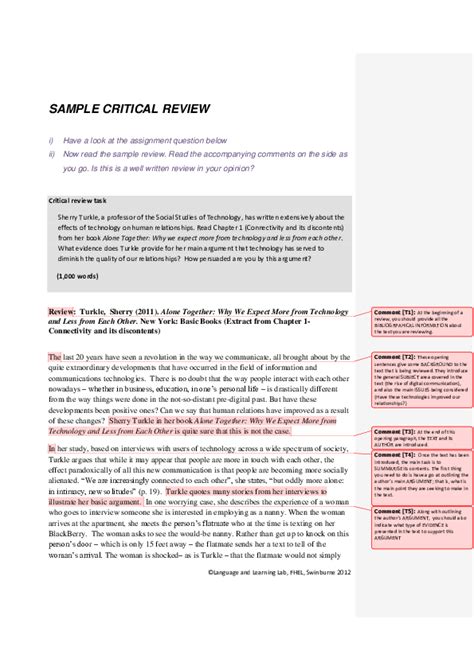 Download Critical Review Example Paper 