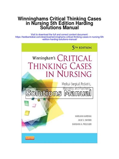 Read Critical Thinking Cases In Nursing 5Th Answers 