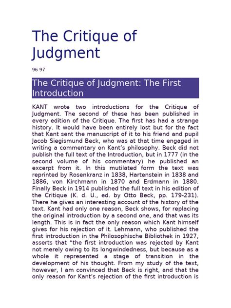 Critique Of Judgment