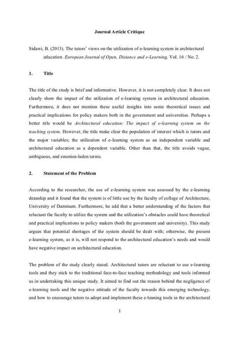 Read Online Critique Research Paper Example 