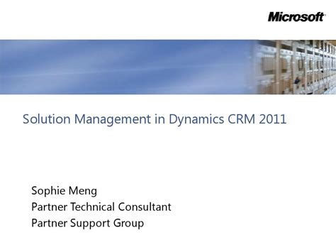 Crm 2011 Solution Manager