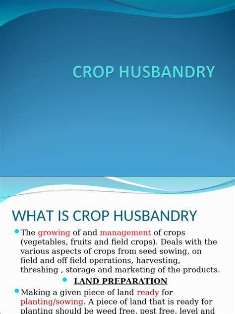 Crop Husbandry Files