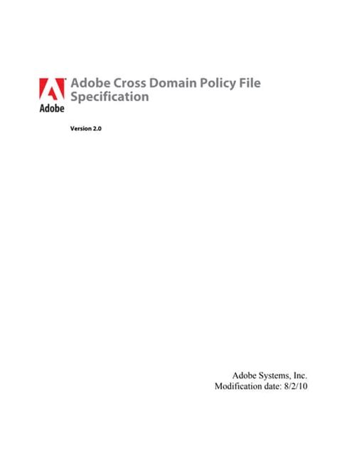 cross domain policy file specification xcelsius
