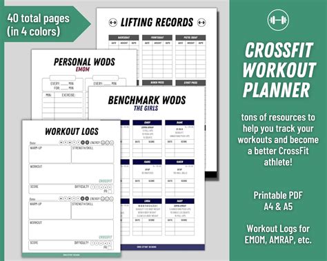 Read Online Crossfit Workout Journal Template 