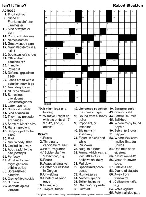 Read Crossword Puzzle Answers Thomas 