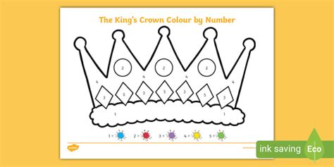 Crown Colour By Number Activity Twinkl Ks1 Maths Colour By Numbers Ks1 - Colour By Numbers Ks1