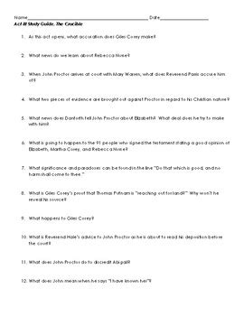 Crucible Act Iii Study Guide