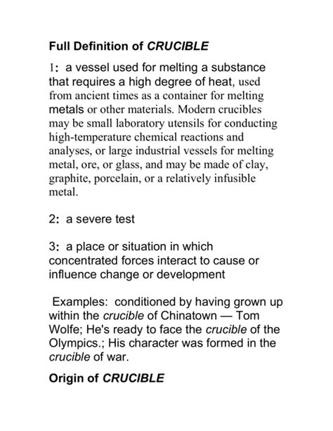 Crucible Meaning