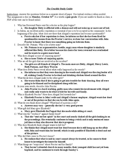 Read Online Crucible 2001 Applied Practice Answers 