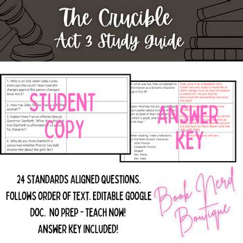 Full Download Crucible Act Three Study Guide Answer Key 