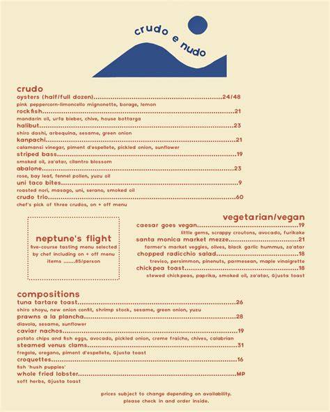 crudo e nudo menu