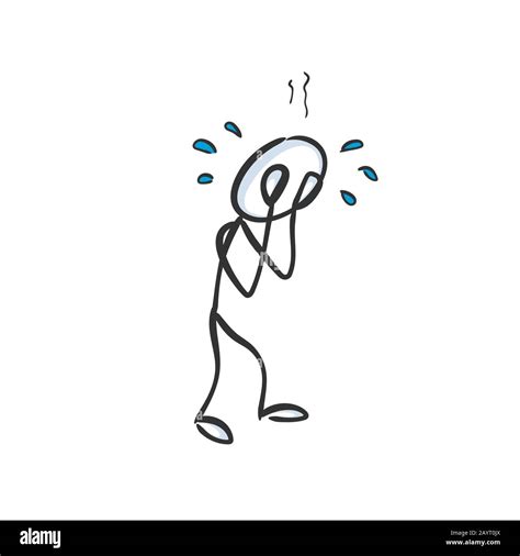 Crying Stickman Startled Figure
