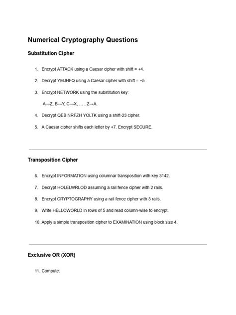 Cryptography Exercises Solutions