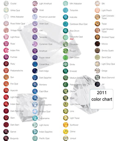 Crystal Color Chart