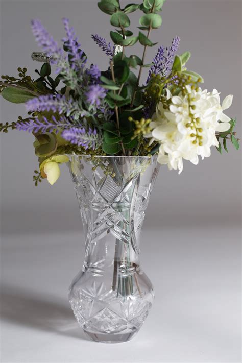 Crystal Flower Vase Decorative Vases For Sale Ebay Crystal Vase With Etched Flowers - Crystal Vase With Etched Flowers
