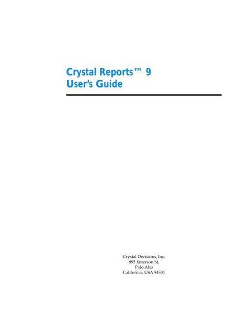 Read Online Crystal Reports 9 User Guide Cehangore 