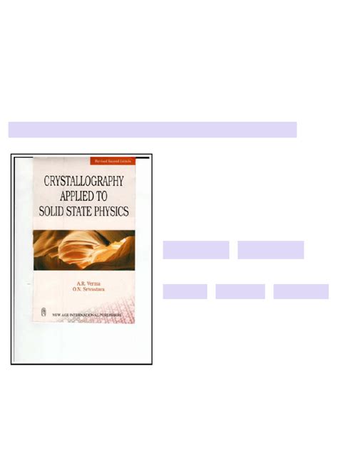 Crystallography Applied To Solid State Physics 2nd Edition