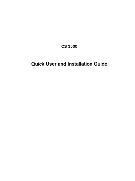 Cs 3500 User And Installation Guide Carestream Dental