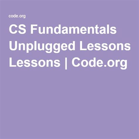 Cs Fundamentals Unplugged Code Org Computer Science Lesson Plans - Computer Science Lesson Plans