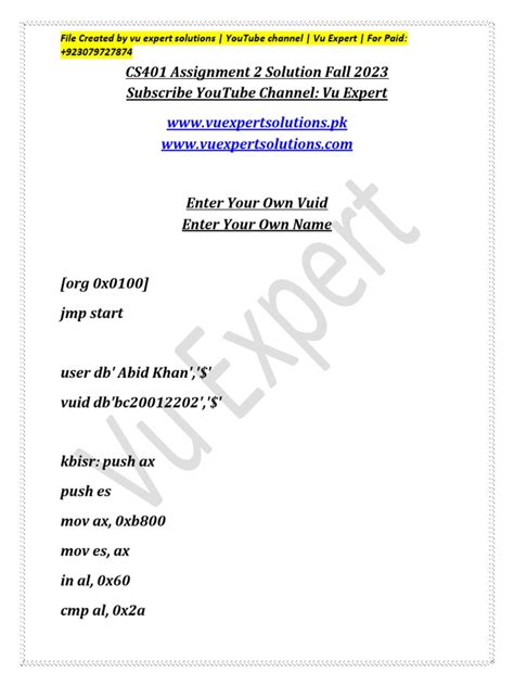 Cs401 Assignment 2 Solution Fall 2017 Vu Ki Duniya