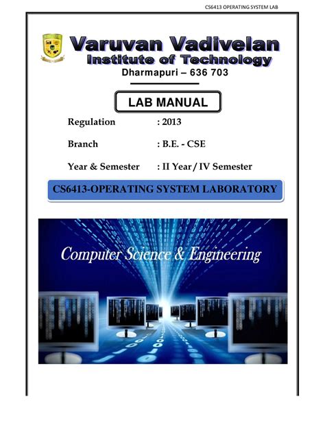 Cs6413 Lab Manual