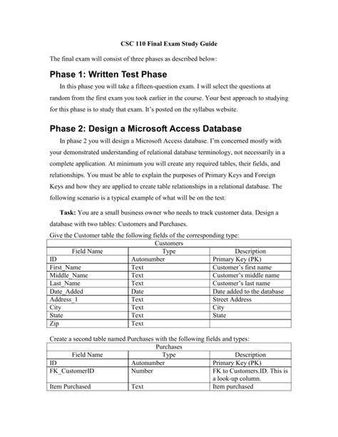 Csc 110 Final Exam Study Guide Warrenworks