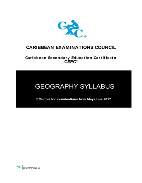 csec geography syllabus 2017