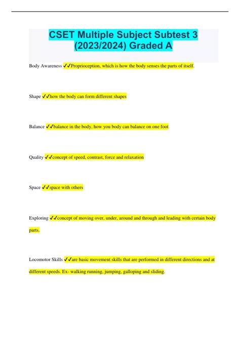 Cset Multiple Subject Subtest 3 Study Guide