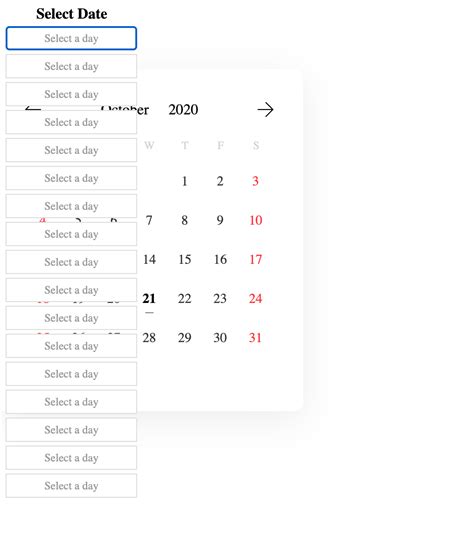 css - React modern calendar datepicker Overlaps with datepicker …