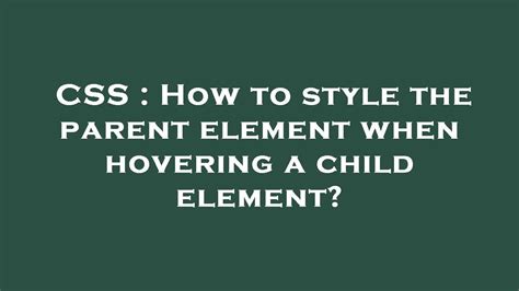 css - how to :hover but :not for :first-child of element ... - Stack ...