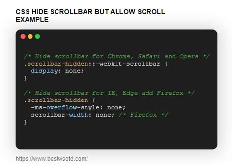 css hide scrollbar but allow scroll Code Example