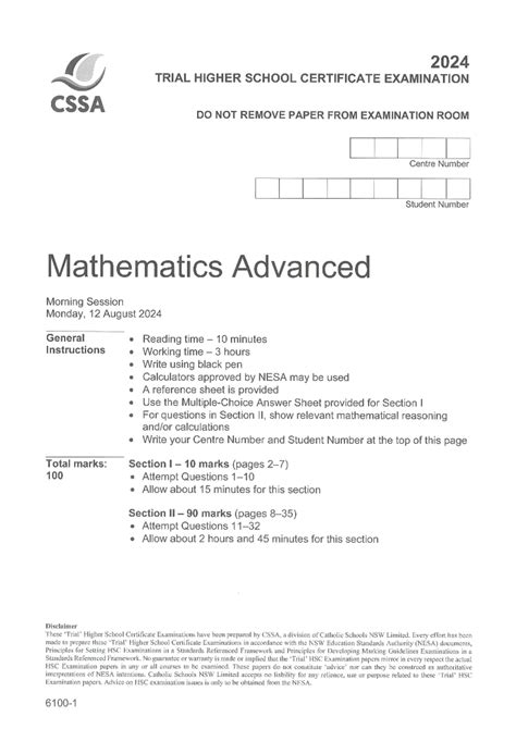 Read Online Cssa Mathematics Trial Papers 