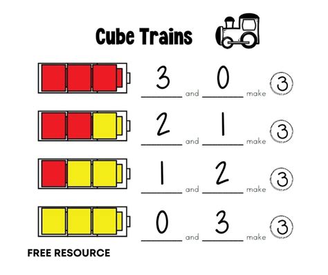 Cube Trains Composing And Decomposing Numbers Math Cube Train Math - Cube Train Math