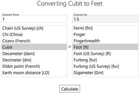 Cubit To Feet