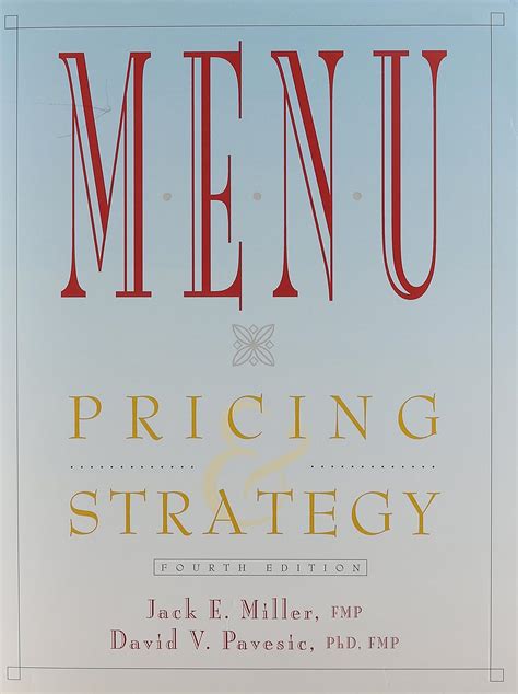 Culinary Artistry Menu Pricing Strategy 4e Set Paper Only