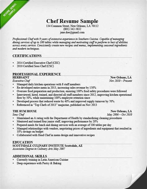 Culinary Resume Examples And Templates For 2023 Culinary Resumes - Culinary Resumes