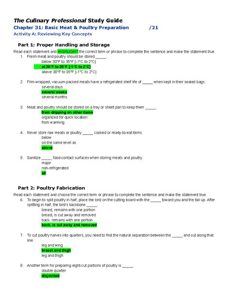Read Culinary Professional Study Guide 