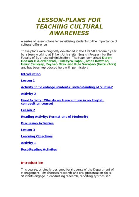 cultural awareness lesson 2019 09 04 20 05 23 pdf