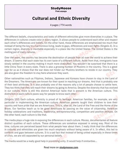 Read Cultural Diversity Research Paper 