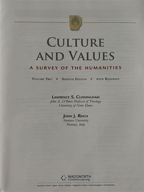 Download Culture And Values A Survey Of The Humanities 7Th Edition Bd 