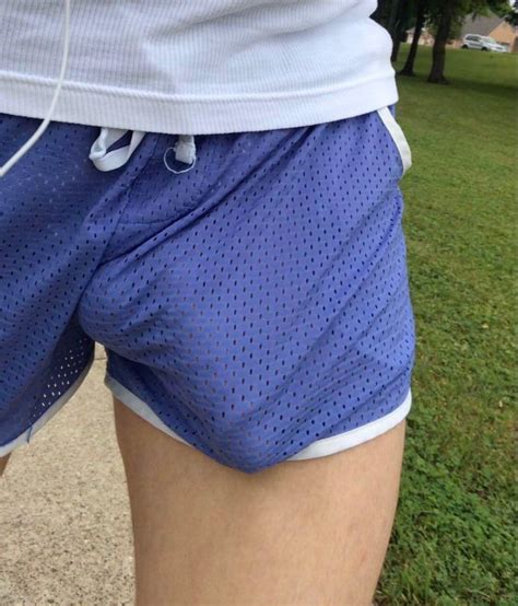 Cum through shorts