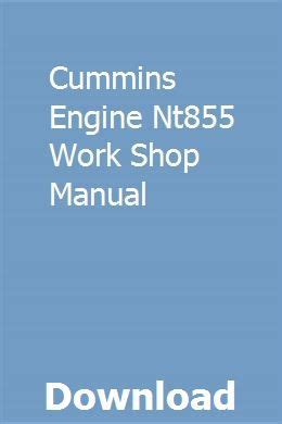 Cummins Engine Nt855 Work Shop Manual