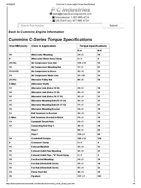 Cummins Front Engine Cover Torque Specs N14