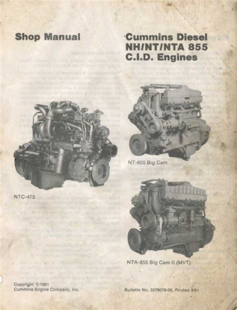 Read Cummins Nta855 Workshop Manual 