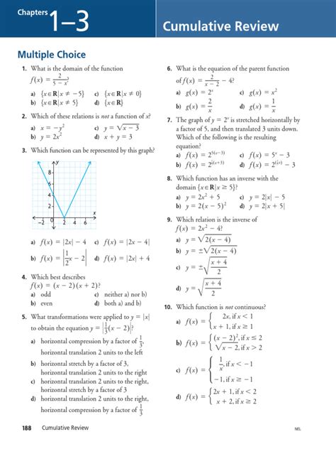 Cumulative Review Chapters 1 12 Answers Algebra